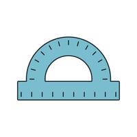 Protractor Icon Illustration in Flat Style. Perfect for engineering, science, or educational design projects vector