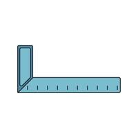 Square Ruler Icon Illustration in Flat Style. Perfect for engineering, science, or educational design projects vector