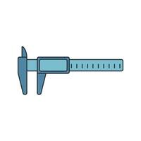 Vernier Caliper Icon Illustration in Flat Style. Perfect for engineering, science, or educational design projects vector
