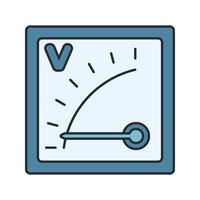 Voltmeter Icon Illustration in Flat Style. Perfect for engineering, science, or educational design projects vector