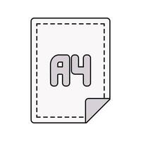 A4 Paper Icon Illustration in Flat Style. Perfect for design projects, print shops, or creative materials representation vector