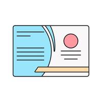 Business Card Icon Illustration in Flat Style. Perfect for design projects, print shops, or creative materials representation vector