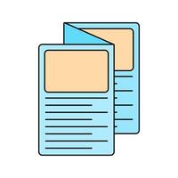 Folded Brochure Icon Illustration in Flat Style. Perfect for design projects, print shops, or creative materials representation vector