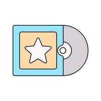 DVD with Cover Icon Illustration in Flat Style. Perfect for design projects, print shops, or creative materials representation vector