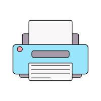 Printer Icon Illustration in Flat Style. Perfect for design projects, print shops, or creative materials representation vector