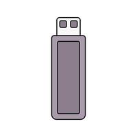 USB Flash Drive Icon Illustration in Flat Style. Perfect for design projects, print shops, or creative materials representation vector