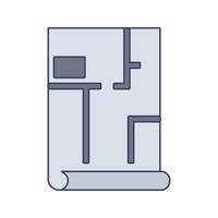 Blueprint Icon Illustration in Flat Style .Ideal for construction, engineering, and industrial design projects vector