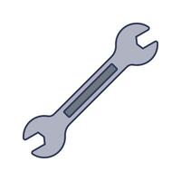 Wrench Icon Illustration in Flat Style .Ideal for construction, engineering, and industrial design projects vector