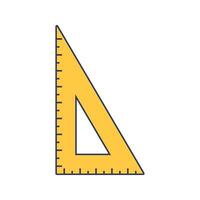 Triangle Ruler Icon Illustration in Flat Style .Ideal for construction, engineering, and industrial design projects vector