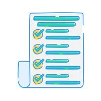 Task Paper with Sidebar, A document with a side layout and completed task markers vector