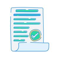 Folded Task Sheet, Another folded sheet with a focus on the completed task area vector