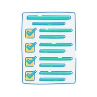 Document with Large Checkmark, A document featuring a prominent checkmark icon vector