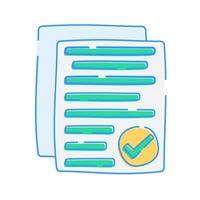 Stacked Papers with Checkmarks, A representation of multiple sheets of paper with completed tasks vector