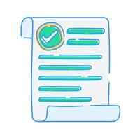 Highlighted Checklist, A paper with a highlighted section and completed tasks vector