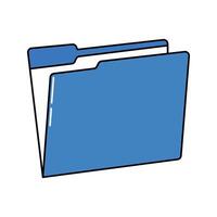 Blue Tab Folder. A blue folder with a label tab for categorization vector