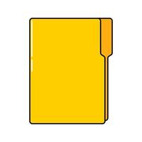 Manila Folder. A standard yellow file folder with a tab for labeling. vector