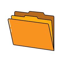 Orange Tab Folder. A filing folder with a tab for easy sorting vector