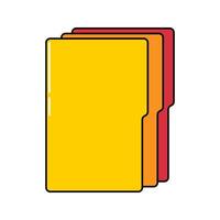 Red and Yellow File Folder. A red folder with a tab, commonly used for document organization vector