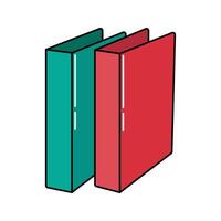 Ring Binders. Green and red ring binders used for storing documents. vector