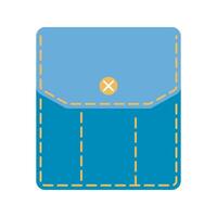 Denim pocket patch illustration stitching and button details. Perfect for fashion design and apparel graphics. Ideal for digital and print use. vector