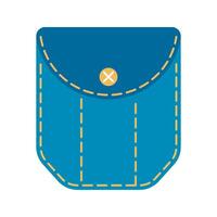 Denim pocket patch illustration stitching and button details. Perfect for fashion design and apparel graphics. Ideal for digital and print use vector
