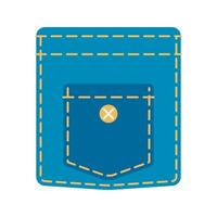 Denim patch pocket illustration stitching and button details. Perfect for fashion design and apparel graphics. Ideal for digital print use vector