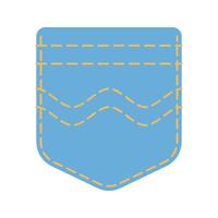 Denim patch pocket illustration stitching and button details. Perfect for fashion design and apparel graphics. Ideal for digital print use. vector