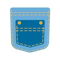 Denim patch pocket illustration stitching and button details. Good for fashion design and apparel graphics. Good for digital and print use. vector