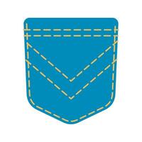 Denim patch pocket illustration stitching and button details. Ideal for fashion design and apparel graphics. Good for digital and print use vector