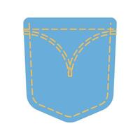 Denim patch pocket illustration stitching and button details. Ideal for fashion design and apparel graphics. Good for digital and print use. vector