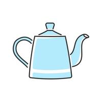 Vintage Tall Teapot. A tall-bodied teapot with a distinctive lid and curved handle. vector