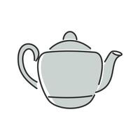 Elegant Silver Teapot. A sleek, metallic teapot with a modern appearance. vector