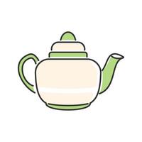 Regal Teapot. A teapot with a crown-like lid and elongated spout for elegance. vector