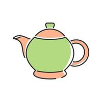 Retro Dome Teapot. A teapot with a dome-like body, curved handle, and classic lid. vector
