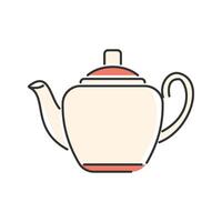 Rustic Clay Teapot. A classic, handcrafted teapot with a natural finish. vector