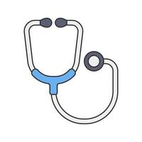 Stethoscope. A medical device for listening to heartbeats and health checks. vector