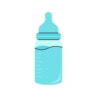 Aqua Measuring Bottle. A transparent bottle with measurement marks, allowing precise tracking of milk intake. vector