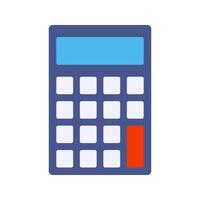 Calculator Flat design style, blue calculator with red and blue buttons, symbolizing finance, budgeting, and accounting, useful for business and investment graphics. vector