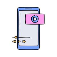 Smartphone Shopping Flat design style, smartphone with a basket, symbolizing online shopping, perfect for e-commerce platforms, digital marketing, and UI elements. vector