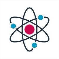Atom Symbol Flat design style, abstract atomic structure with electrons, great for physics, nuclear science, and chemistry-related graphics. vector