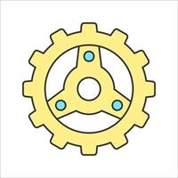 Gear Flat design style, gray mechanical gear with orange details, depicting RC car mechanics, suitable for engineering, repair, and customization-related designs. vector