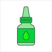Lubricant Bottle Flat design style, green lubricant bottle with a drop icon, symbolizing maintenance for RC vehicles, great for mechanical repair graphics, customization visuals. vector