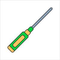Screwdriver Flat design style, screwdrivers with yellow and green handles, symbolizing tools for RC car maintenance, ideal for repair, mechanical, and DIY-themed graphics. vector