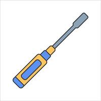Screwdriver Flat design style, screwdrivers with yellow and blue handles, symbolizing tools for RC car maintenance, ideal for repair, mechanical, and DIY-themed graphics. vector