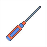Screwdriver Flat design style, screwdrivers with red and blue handles, symbolizing tools for RC car maintenance, ideal for repair, mechanical, and DIY-themed graphics. vector