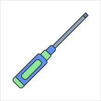 Screwdriver Flat design style, screwdrivers with green and blue handles, symbolizing tools for RC car maintenance, ideal for repair, mechanical, and DIY-themed graphics. vector