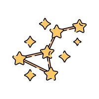 Constellation Flat design style, golden stars connected in a pattern, representing a zodiac or star cluster, ideal for astrology, astronomy visuals, and cosmic themed designs. vector