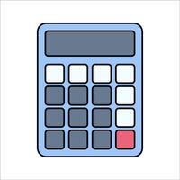 Calculator Flat design style, a basic digital calculator, representing mathematics, accounting, and finance, perfect for business and school graphics. vector