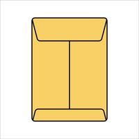 Envelope Flat design style, closed yellow envelope, representing mail, documents, or business communication, great for office and postal service illustrations. vector