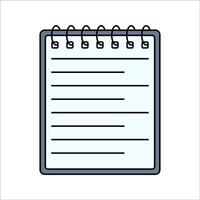 Loose Paper Flat design style, single sheet with text lines, representing documents, reports, or written content, useful for office, education, and business graphics. vector